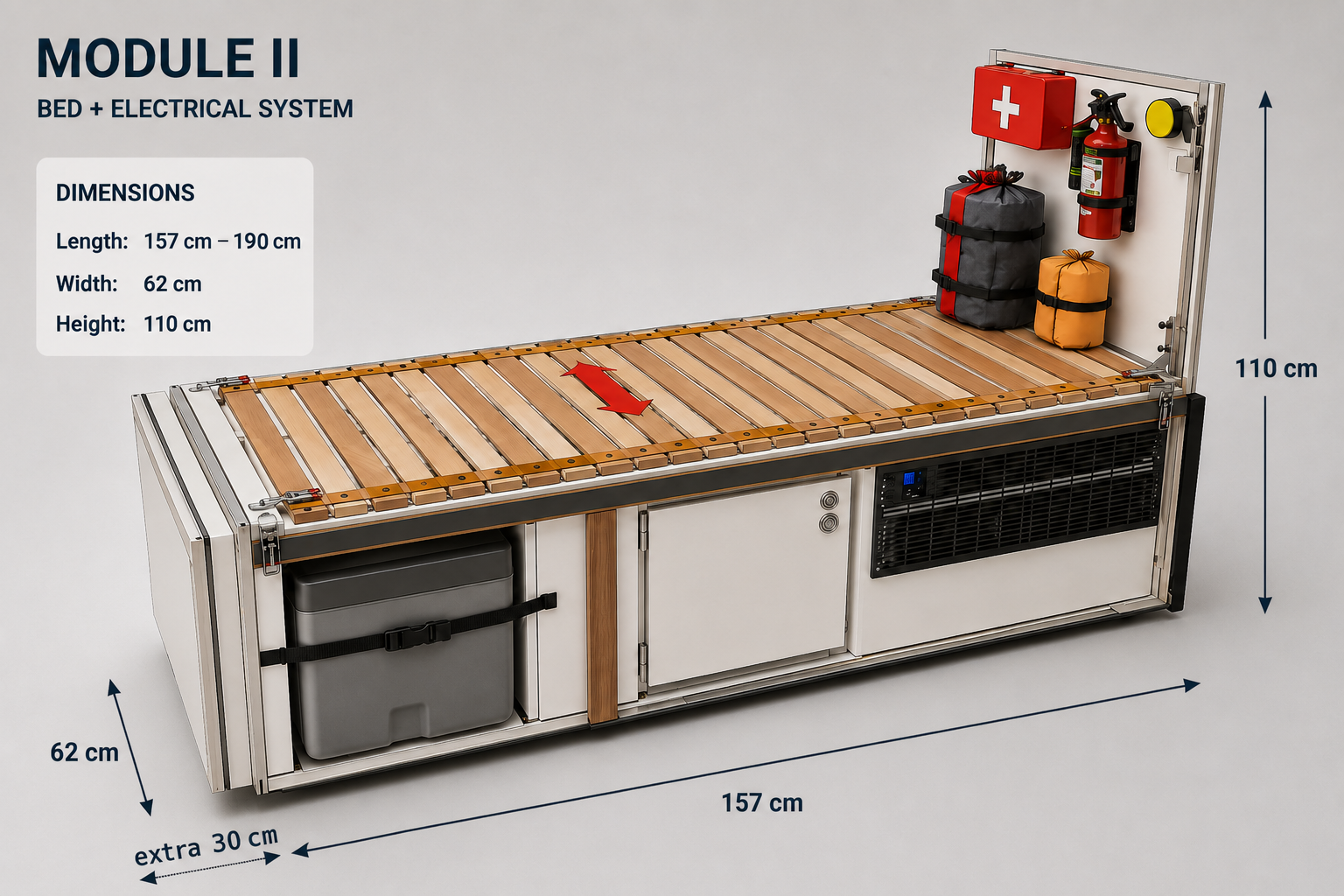 KavNaf Adventure Module II with bed and electrical systems